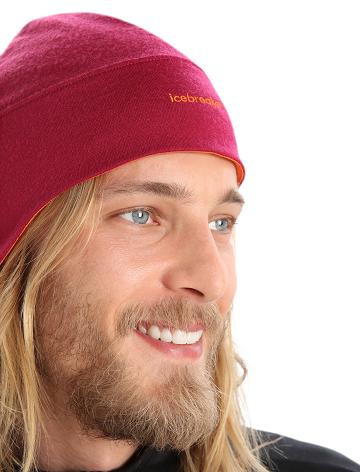 Cherry / Flash Icebreaker Unisex Merino Quantum Beanie Men's Hats | AU 1086CTVE